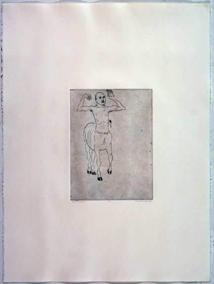 Wounded Centaur etching, aquatint, drypoint enlarged